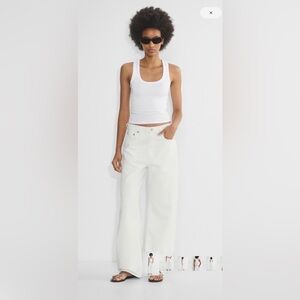 Agolde “Low Slung” in white jeans wide leg baggy